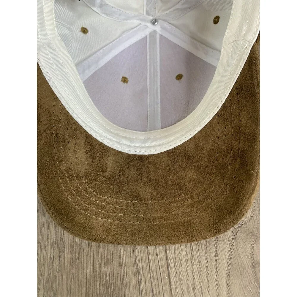 Faux Suede Brown Ball Cap Adj Hook & Loop Closure 100% Polyester Lightweight - Picture 9 of 9